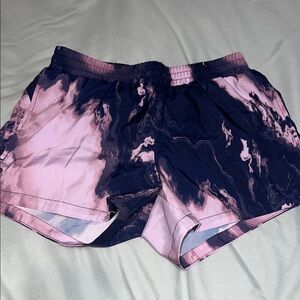 Old Navy Pink & Navy Marble-Print Girls' Athletic Shorts